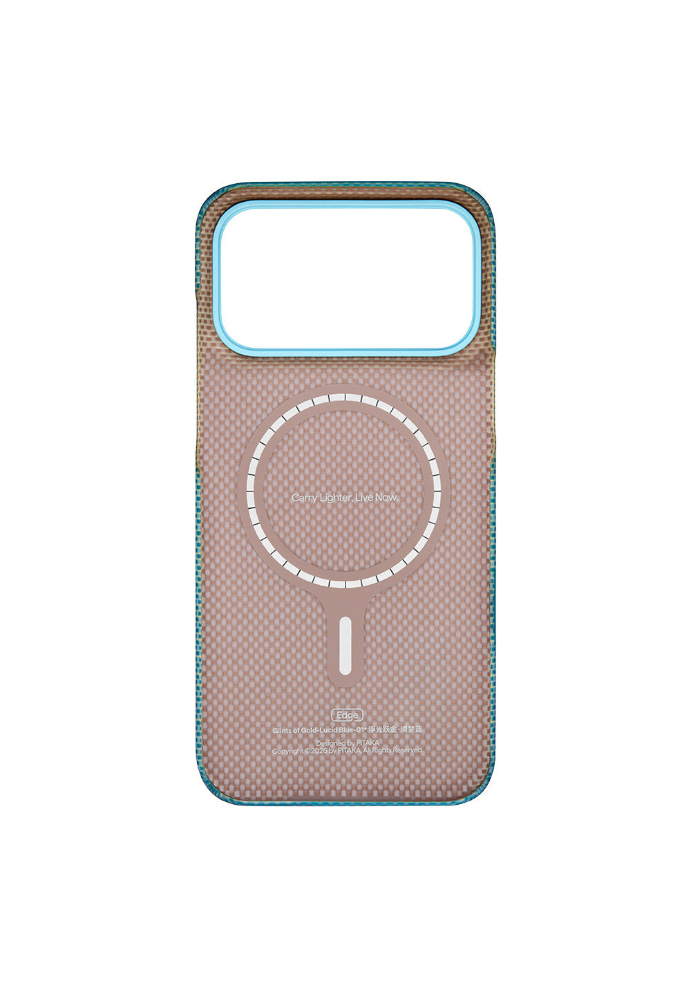Apple iPhone 18 Pro Max Kılıf Manyetik Şarj Uyumlu Aramid Karbon Fiber Pitaka Glints of Gold Ultra Slim Serisi Kapak