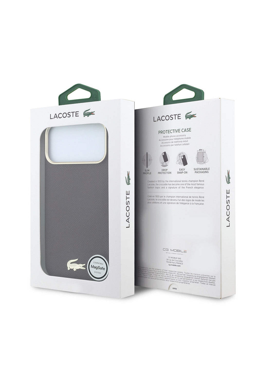 Apple iPhone 18 Pro Max Kılıf Lacoste Orijinal Lisanslı M-Safe Şarj Özellikli PVC Yarı Pike Desenli Arka Yüzey İkonik Timsah Dokuma Logolu Kapak