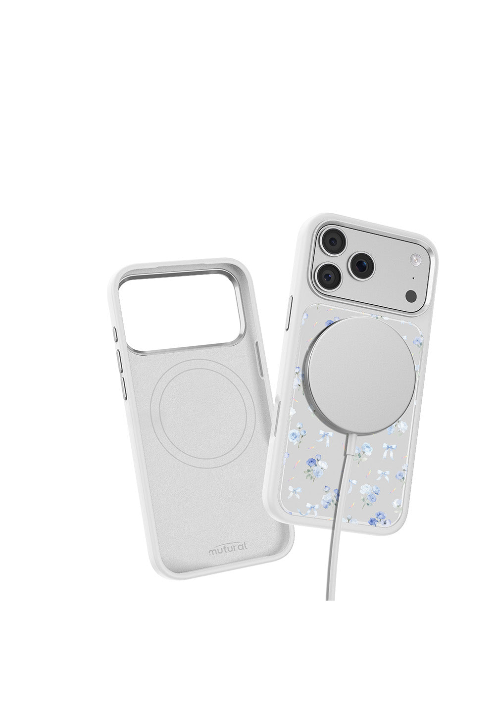 Apple iPhone 18 Pro Max Kılıf Manyetik Şarj Uyumlu Çiçek Tasarımlı Mutural Flower Serisi Kapak