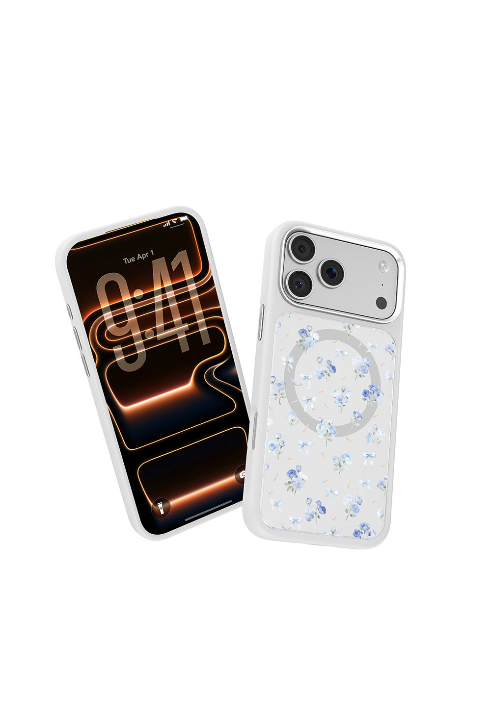 Apple iPhone 18 Pro Max Kılıf Manyetik Şarj Uyumlu Çiçek Tasarımlı Mutural Flower Serisi Kapak