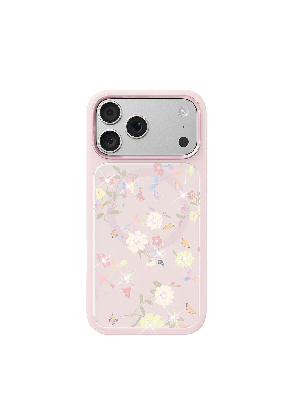 Apple iPhone 18 Pro Max Kılıf Manyetik Şarj Uyumlu Çiçek Tasarımlı Mutural Flower Serisi Kapak