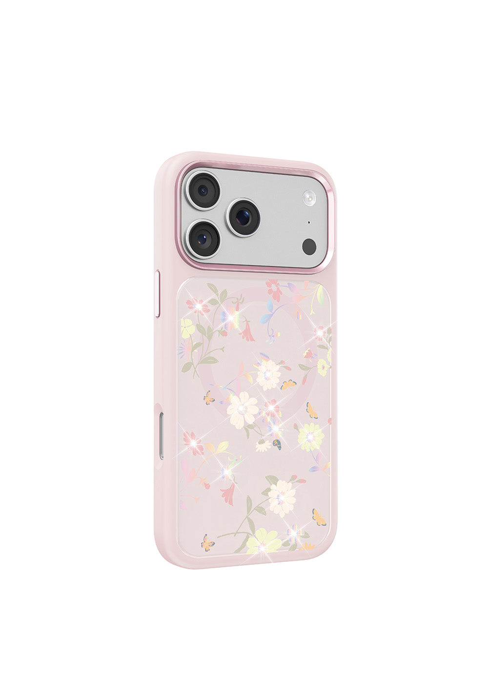 Apple iPhone 18 Pro Max Kılıf Manyetik Şarj Uyumlu Çiçek Tasarımlı Mutural Flower Serisi Kapak