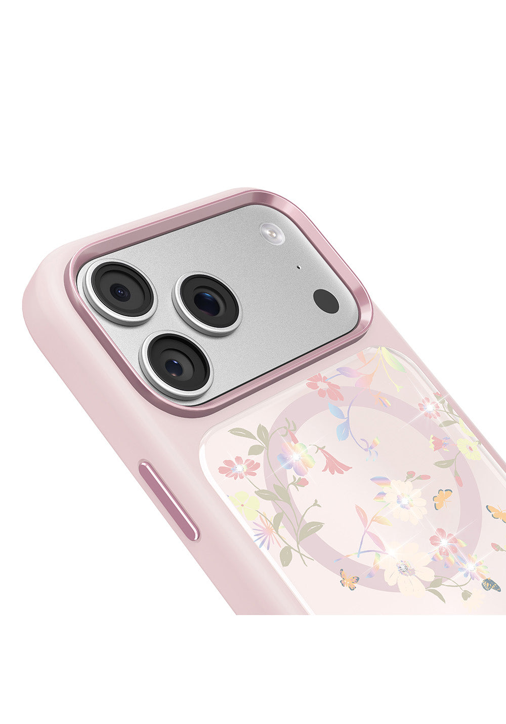 Apple iPhone 18 Pro Max Kılıf Manyetik Şarj Uyumlu Çiçek Tasarımlı Mutural Flower Serisi Kapak