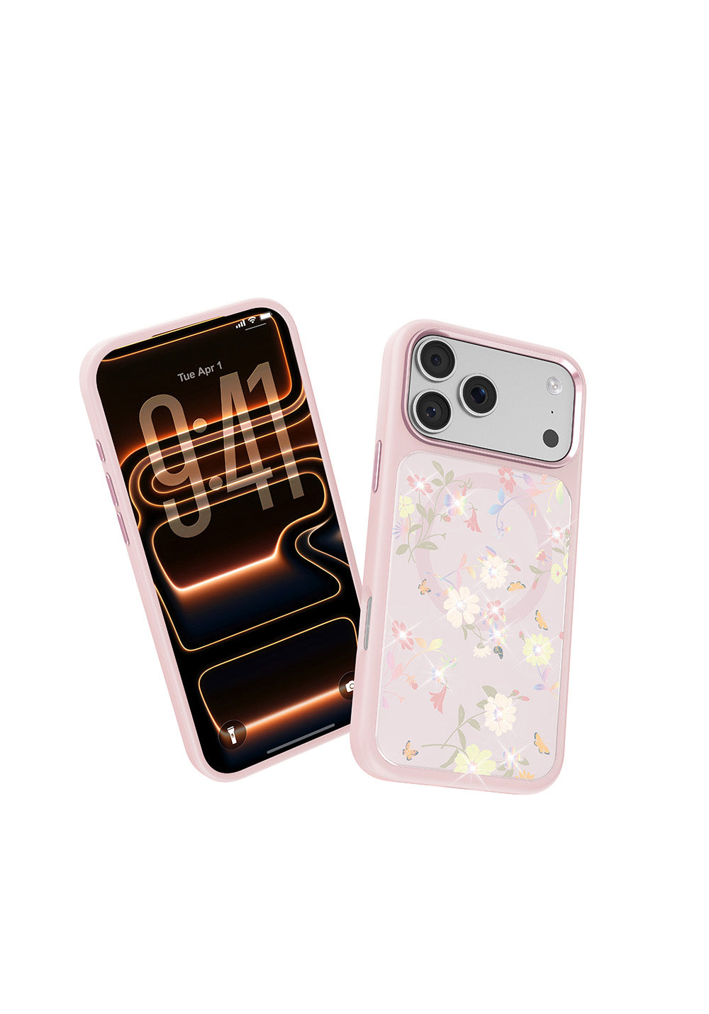 Apple iPhone 18 Pro Max Kılıf Manyetik Şarj Uyumlu Çiçek Tasarımlı Mutural Flower Serisi Kapak
