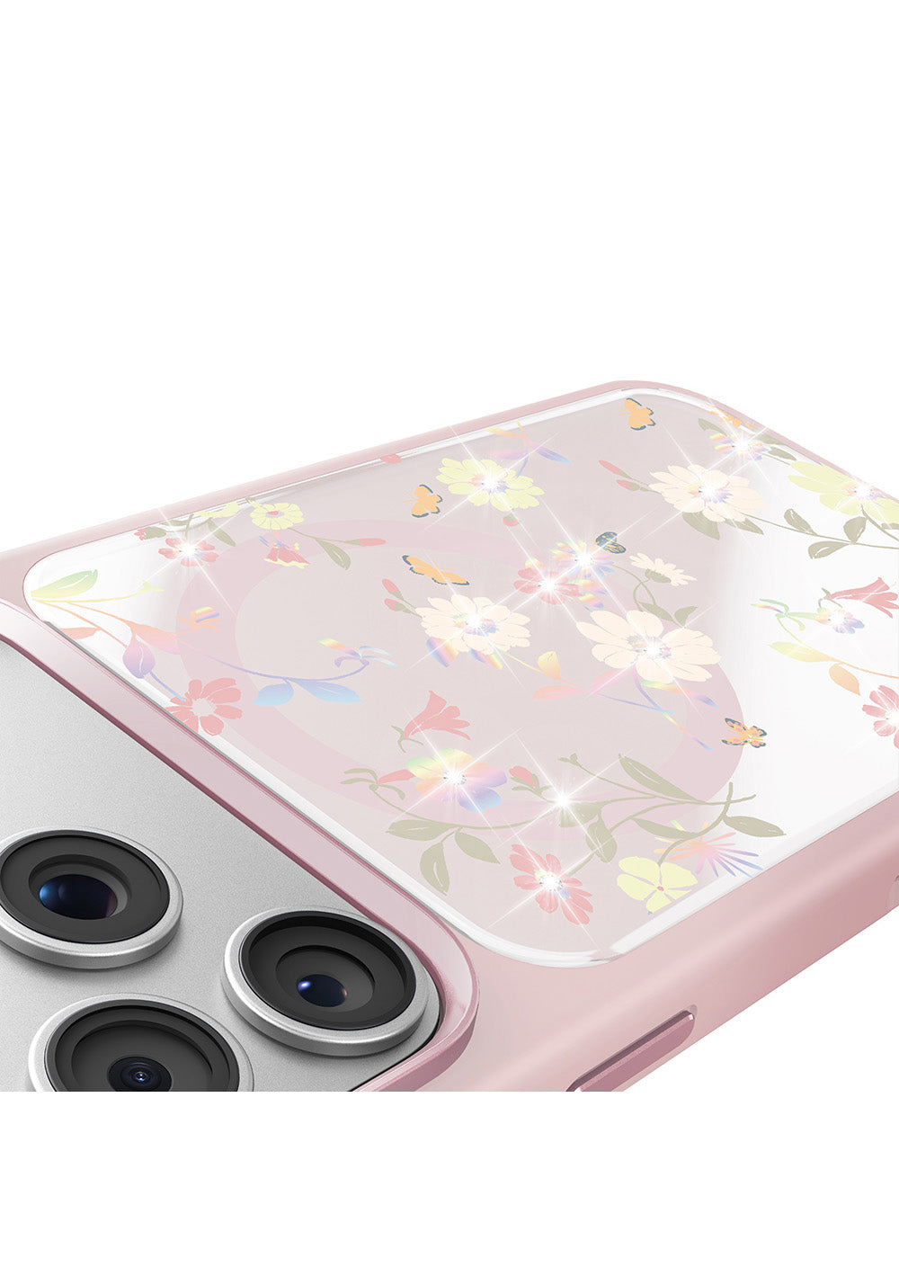Apple iPhone 18 Pro Max Kılıf Manyetik Şarj Uyumlu Çiçek Tasarımlı Mutural Flower Serisi Kapak