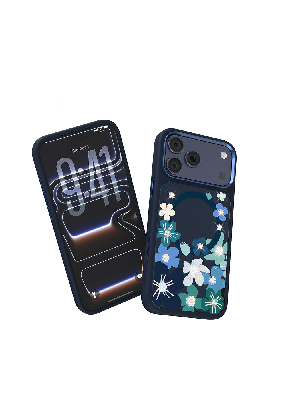 Apple iPhone 18 Pro Max Kılıf Manyetik Şarj Uyumlu Çiçek Tasarımlı Mutural Flower Serisi Kapak