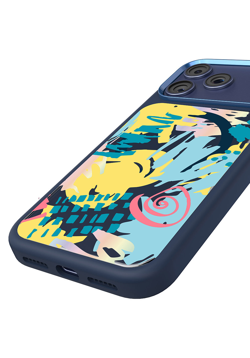 Apple iPhone 18 Pro Max Kılıf Manyetik Şarj Uyumlu 3D Baskılı Tasarım Mutural Graffiti Serisi Kapak