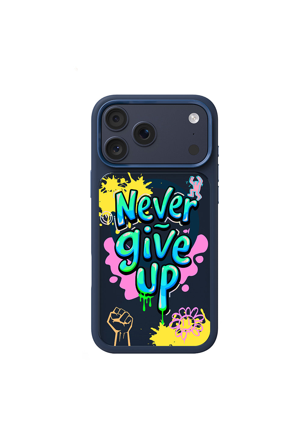 Apple iPhone 18 Pro Max Kılıf Manyetik Şarj Uyumlu 3D Baskılı Tasarım Mutural Graffiti Serisi Kapak