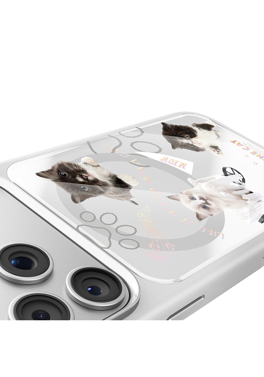 Apple iPhone 18 Pro Max Kılıf Manyetik Şarj Uyumlu 3D Baskılı Tasarım Mutural The Cat Serisi Kapak