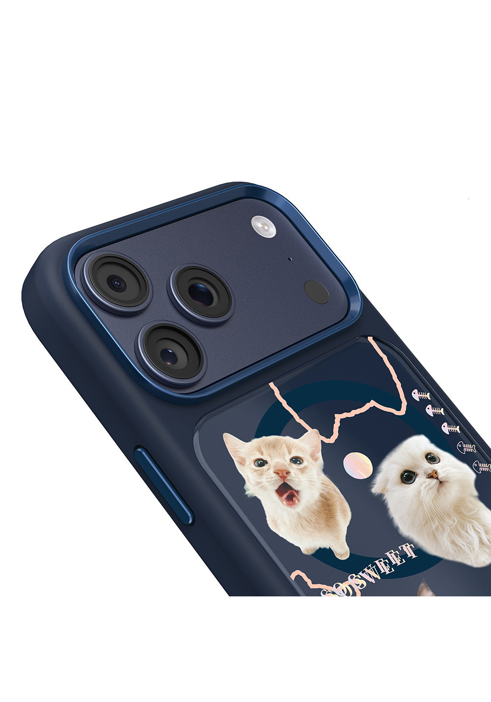 Apple iPhone 18 Pro Max Kılıf Manyetik Şarj Uyumlu 3D Baskılı Tasarım Mutural The Cat Serisi Kapak