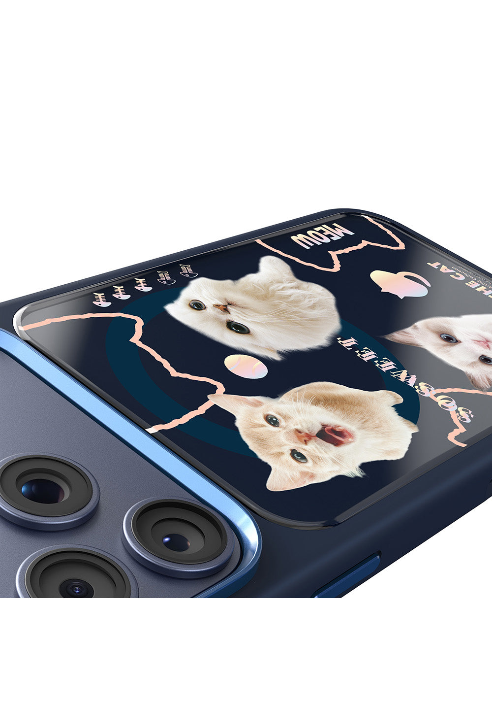 Apple iPhone 18 Pro Max Kılıf Manyetik Şarj Uyumlu 3D Baskılı Tasarım Mutural The Cat Serisi Kapak