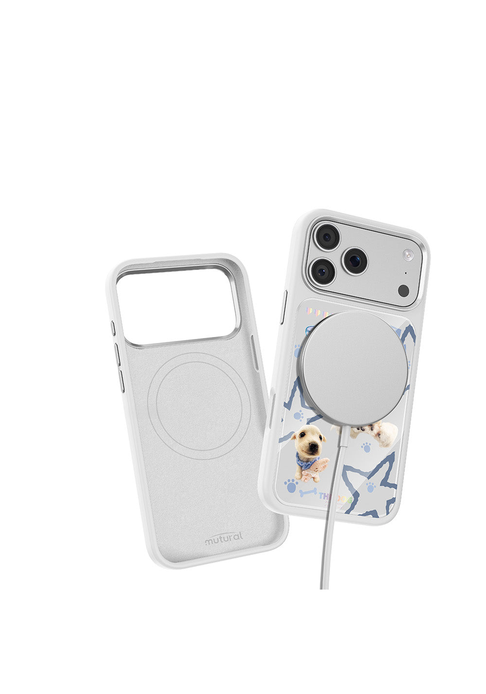 Apple iPhone 18 Pro Max Kılıf Manyetik Şarj Uyumlu 3D Baskılı Tasarım Mutural The Dog Serisi Kapak