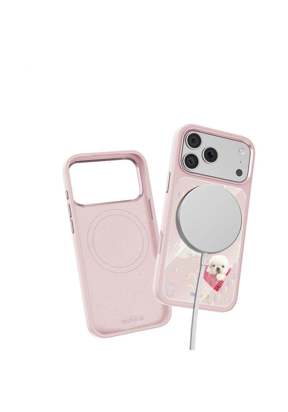 Apple iPhone 18 Pro Max Kılıf Manyetik Şarj Uyumlu 3D Baskılı Tasarım Mutural The Dog Serisi Kapak