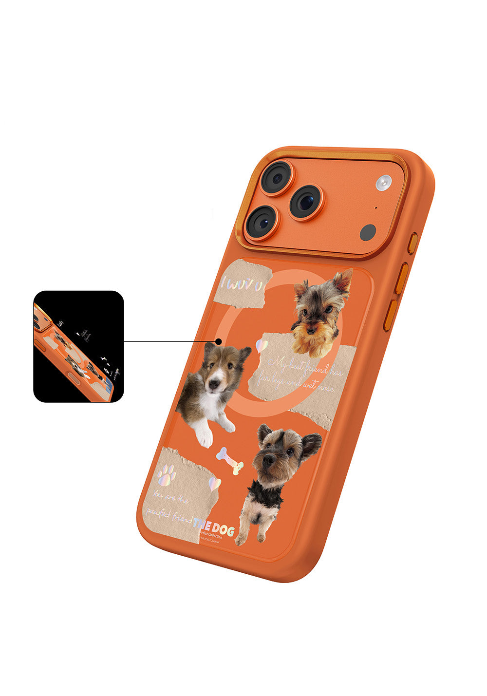 Apple iPhone 18 Pro Max Kılıf Manyetik Şarj Uyumlu 3D Baskılı Tasarım Mutural The Dog Serisi Kapak
