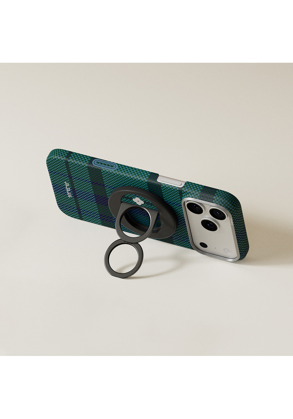 Pitaka Aramid Fiber Flora in Grid Serisi MagEZ Grip 3 Magnetik Ring Stand Telefon Tutucu