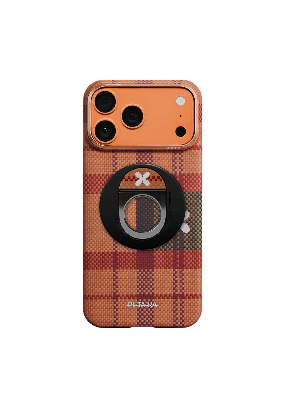 Pitaka Aramid Fiber Flora in Grid Serisi MagEZ Grip 3 Magnetik Ring Stand Telefon Tutucu