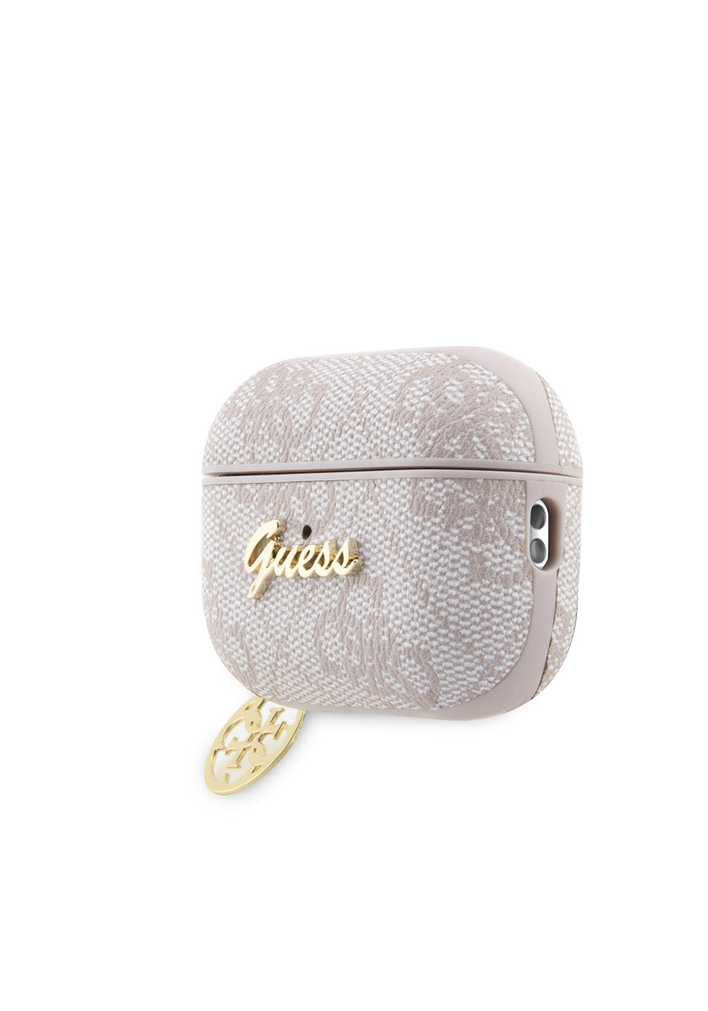 Apple Airpods Pro 3 Kılıf Guess Orijinal Lisanslı 4G Desenli Metal Script Logolu 4G Charm PU Deri Kapak