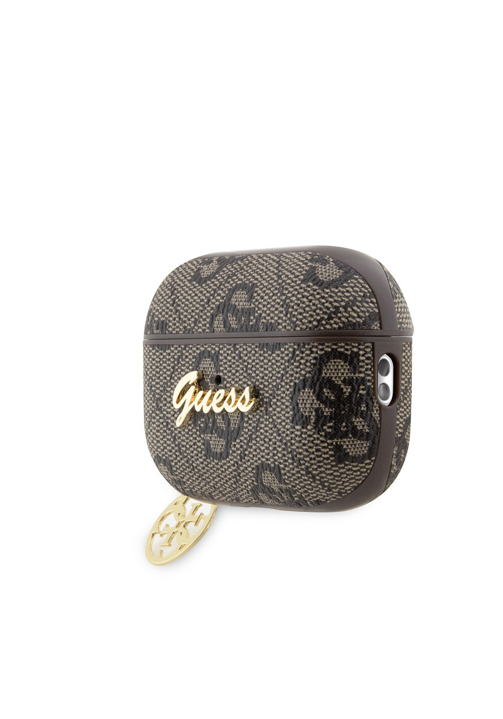 Apple Airpods Pro 3 Kılıf Guess Orijinal Lisanslı 4G Desenli Metal Script Logolu 4G Charm PU Deri Kapak