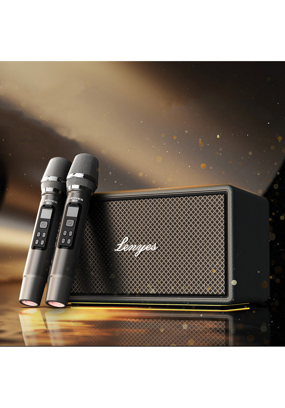 Lenyes S877 Serisi RGB Işıklı Taşınabilir Su Geçirmez Çift Mikrofonlu TWS Bluetooth Hoparlör Speaker v5.3 200W