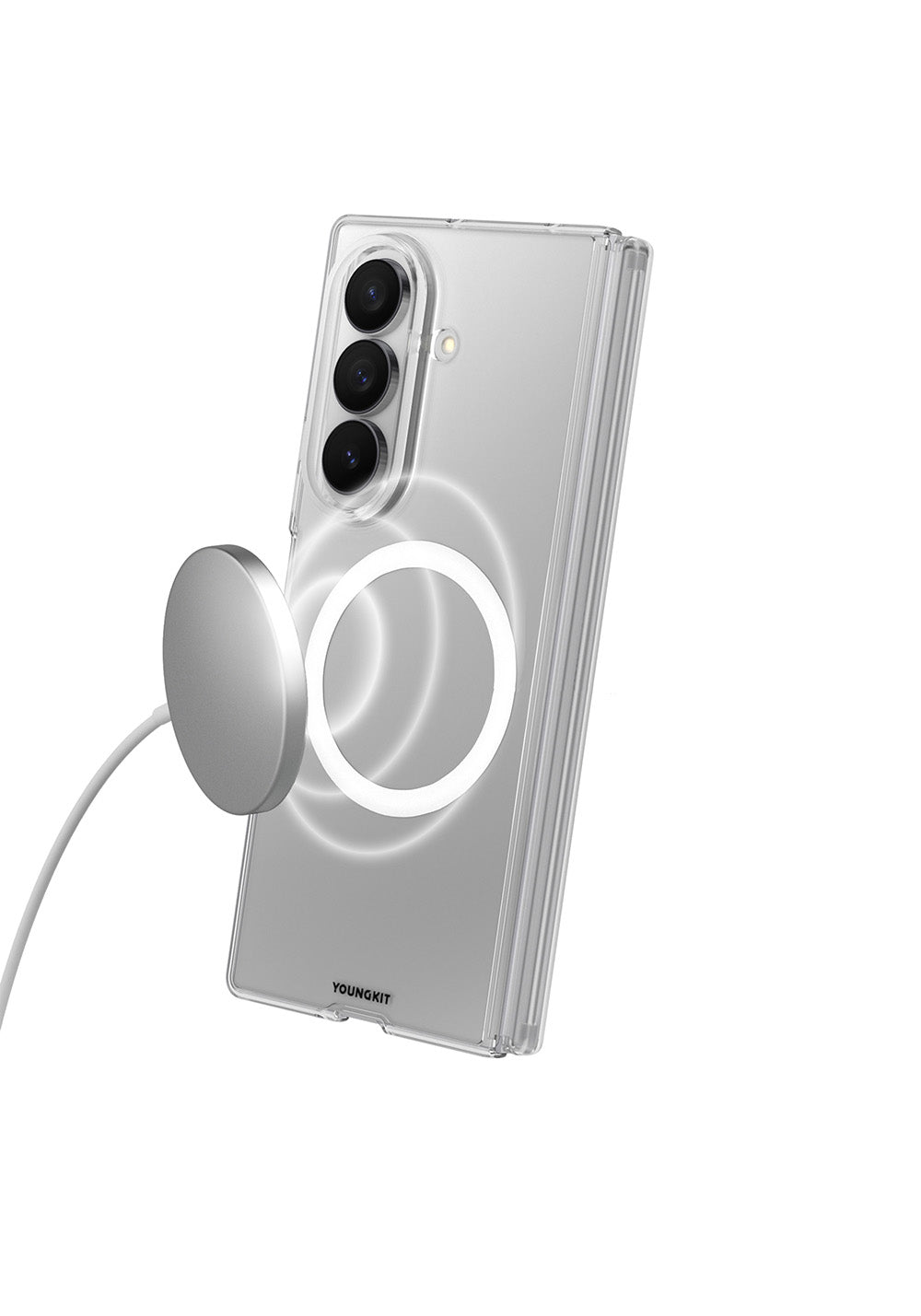Galaxy Z Fold 8 Kılıf Manyetik Şarj Uyumlu Youngkit Clear Serisi Kapak