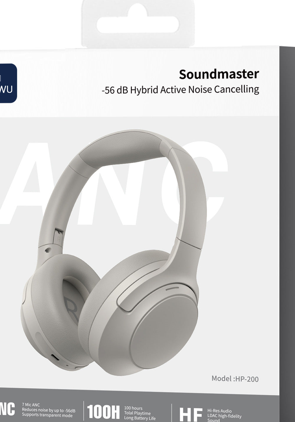 Wiwu HP-200 Soundmaster Hibrit ANC Özellikli Kulak Üstü Bluetooth Kulaklık v6.0