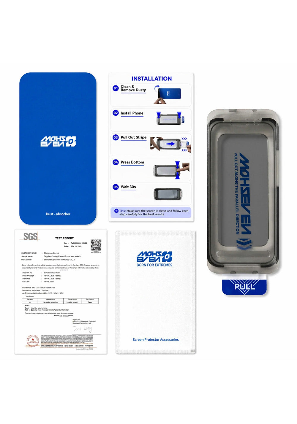 Apple iPhone 17 Pro Max Mohseven M7 Privacy Sapphire Coating Temperli Cam Ekran Koruyucu + Kolay Uygulama Aparatı