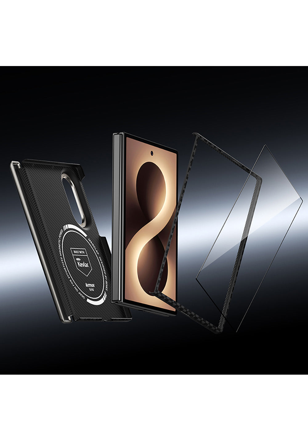 Galaxy Z Fold 8 Benks ArmorAir ArmorGrid Grand Combo Üçlü Aksesuar Seti (Ön Arka Kevlar Karbon Kapak + Ekran Koruyucu)