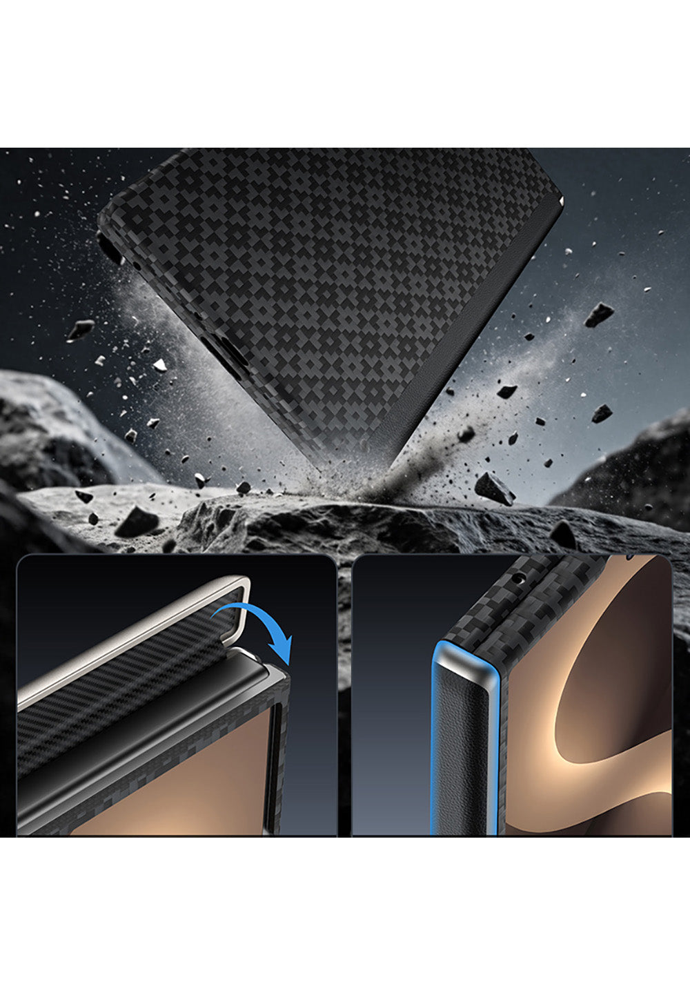Galaxy Z Fold 8 Benks ArmorAir ArmorGrid Grand Combo Üçlü Aksesuar Seti (Ön Arka Kevlar Karbon Kapak + Ekran Koruyucu)