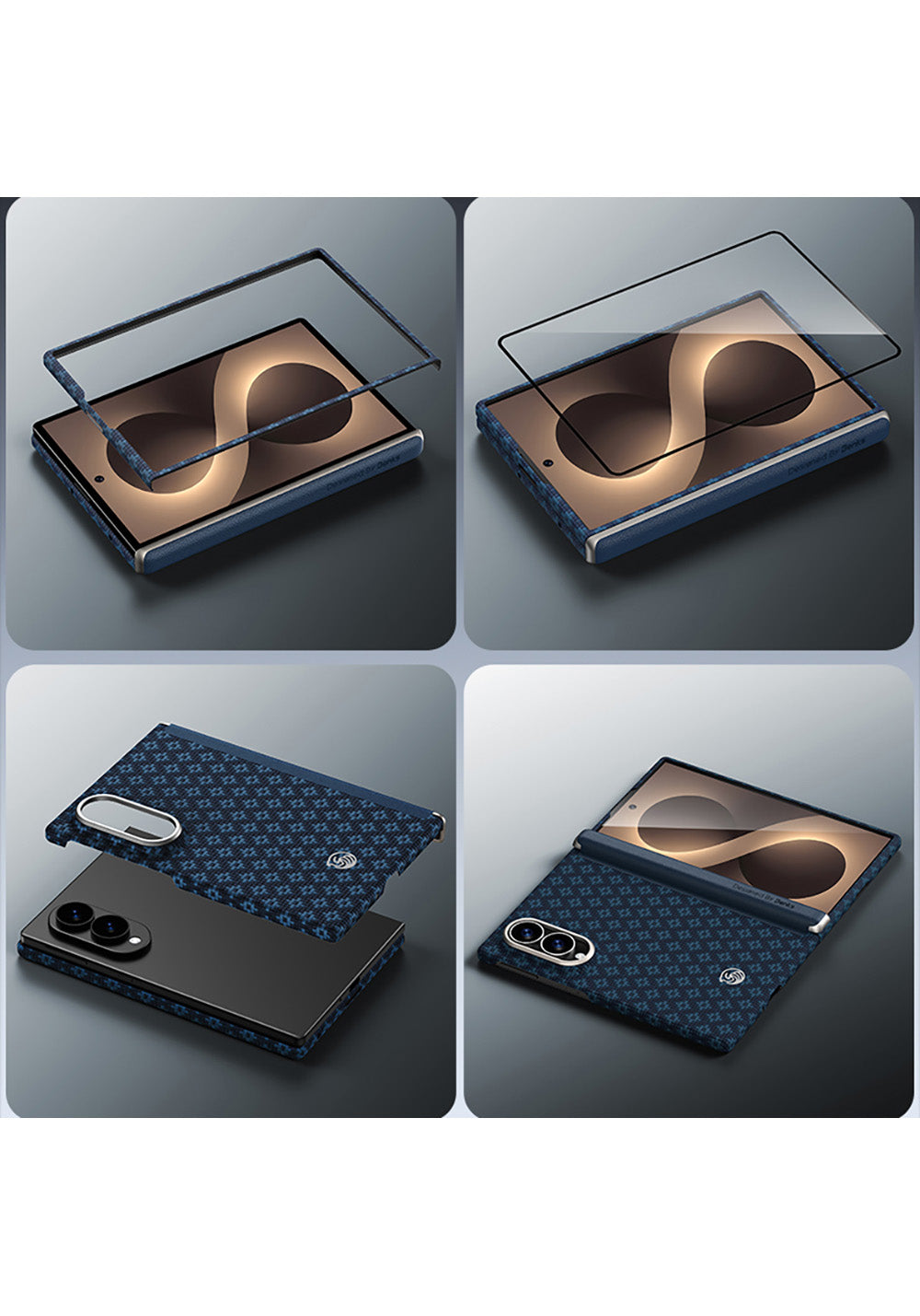 Galaxy Z Fold 8 Benks ArmorAir ArmorGrid Grand Combo Üçlü Aksesuar Seti (Ön Arka Kevlar Karbon Kapak + Ekran Koruyucu)