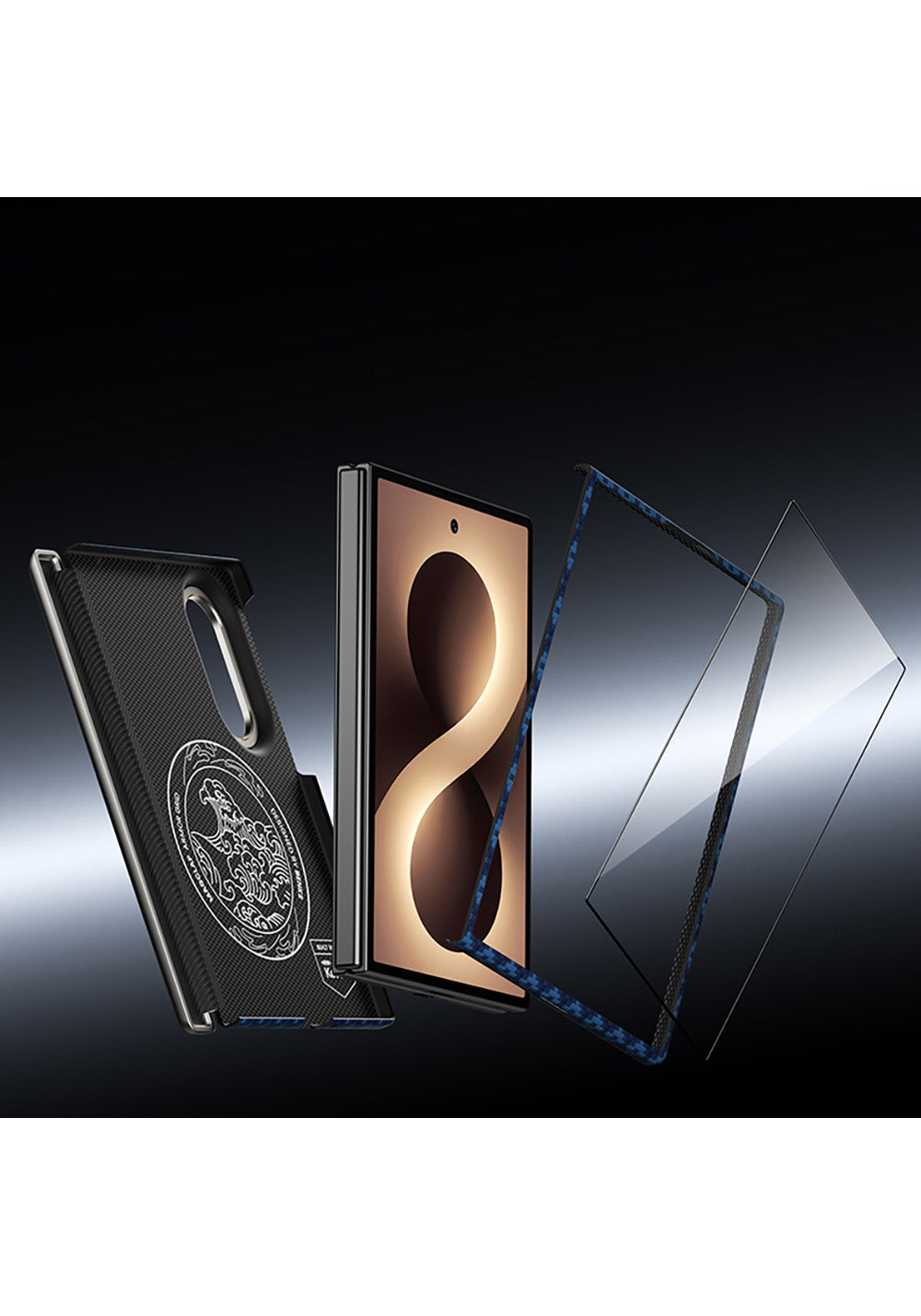 Galaxy Z Fold 8 Benks ArmorAir ArmorGrid Grand Combo Üçlü Aksesuar Seti (Ön Arka Kevlar Karbon Kapak + Ekran Koruyucu)