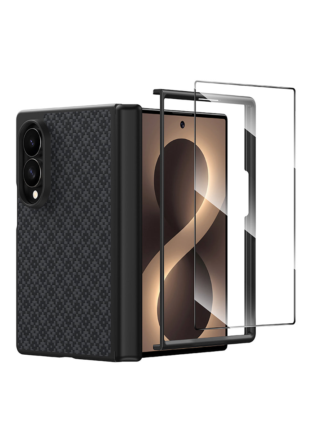 Galaxy Z Fold 8 Benks ArmorPro ArmorGrid Grand Combo Üçlü Aksesuar Seti (Ön Arka Kevlar Karbon Kapak + Ekran Koruyucu)