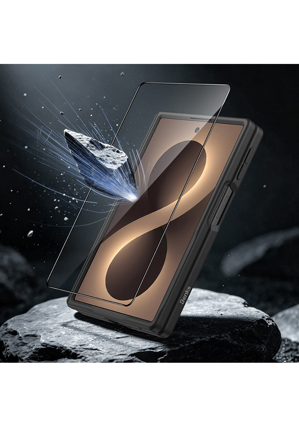 Galaxy Z Fold 8 Benks ArmorPro ArmorGrid Grand Combo Üçlü Aksesuar Seti (Ön Arka Kevlar Karbon Kapak + Ekran Koruyucu)