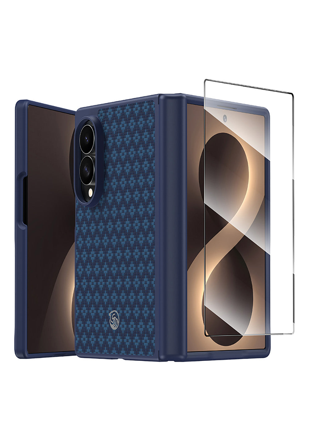 Galaxy Z Fold 8 Benks ArmorPro ArmorGrid Grand Combo Üçlü Aksesuar Seti (Ön Arka Kevlar Karbon Kapak + Ekran Koruyucu)