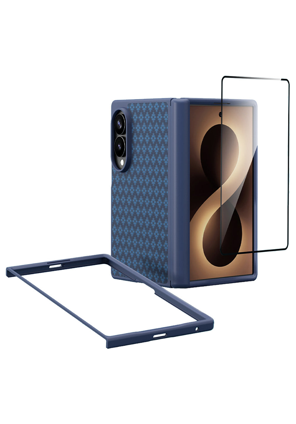 Galaxy Z Fold 8 Benks ArmorPro ArmorGrid Grand Combo Üçlü Aksesuar Seti (Ön Arka Kevlar Karbon Kapak + Ekran Koruyucu)