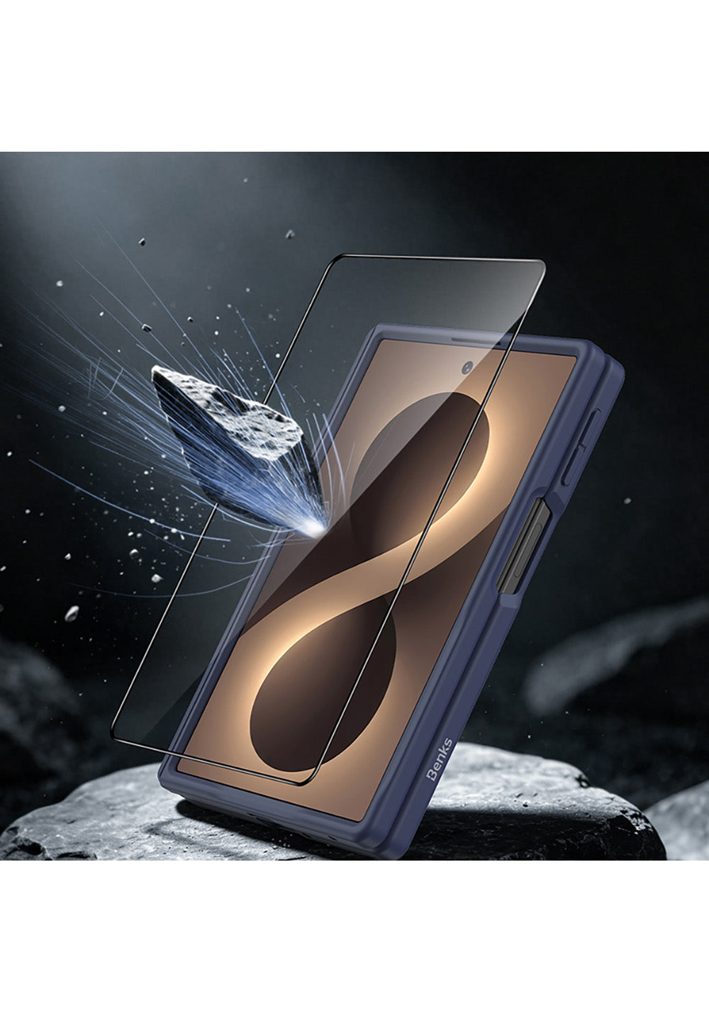 Galaxy Z Fold 8 Benks ArmorPro ArmorGrid Grand Combo Üçlü Aksesuar Seti (Ön Arka Kevlar Karbon Kapak + Ekran Koruyucu)