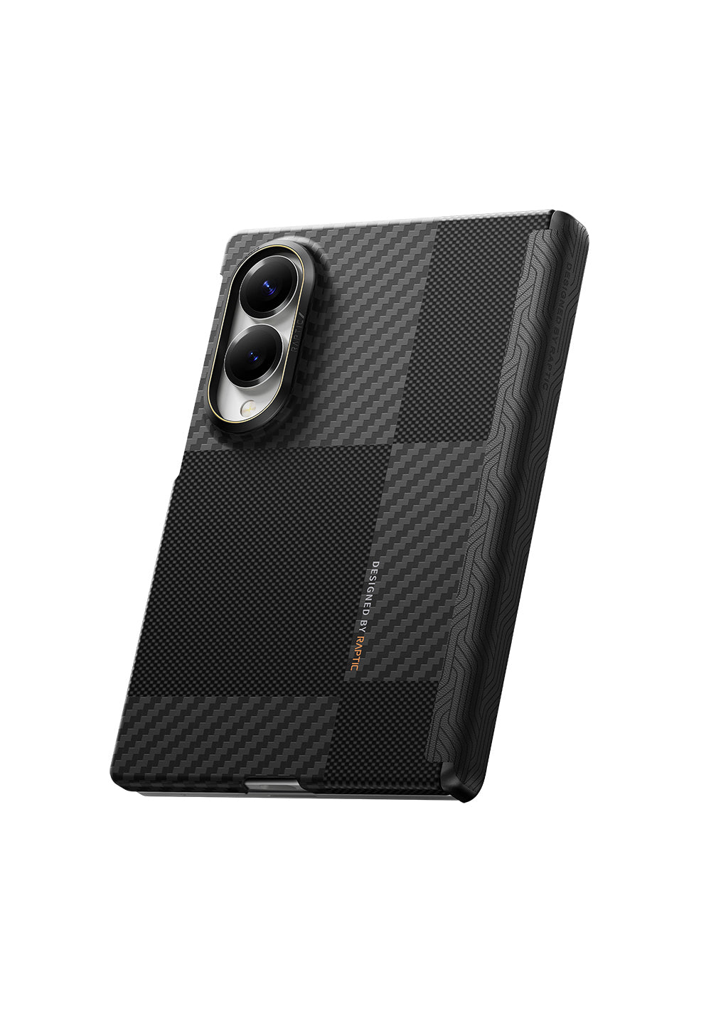 Galaxy Z Fold 8 Kılıf Manyetik Şarj Uyumlu Metal Kamera Çerçeveli Raptic Aramid SkinPro Serisi Karbon Kapak