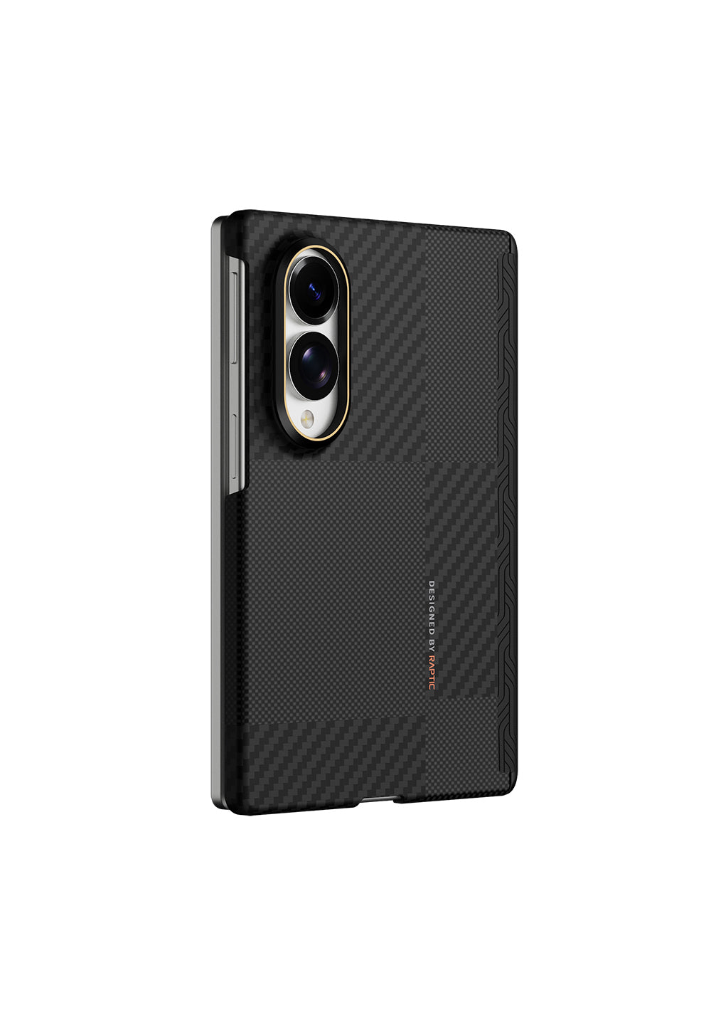 Galaxy Z Fold 8 Kılıf Manyetik Şarj Uyumlu Metal Kamera Çerçeveli Raptic Aramid SkinPro Serisi Karbon Kapak