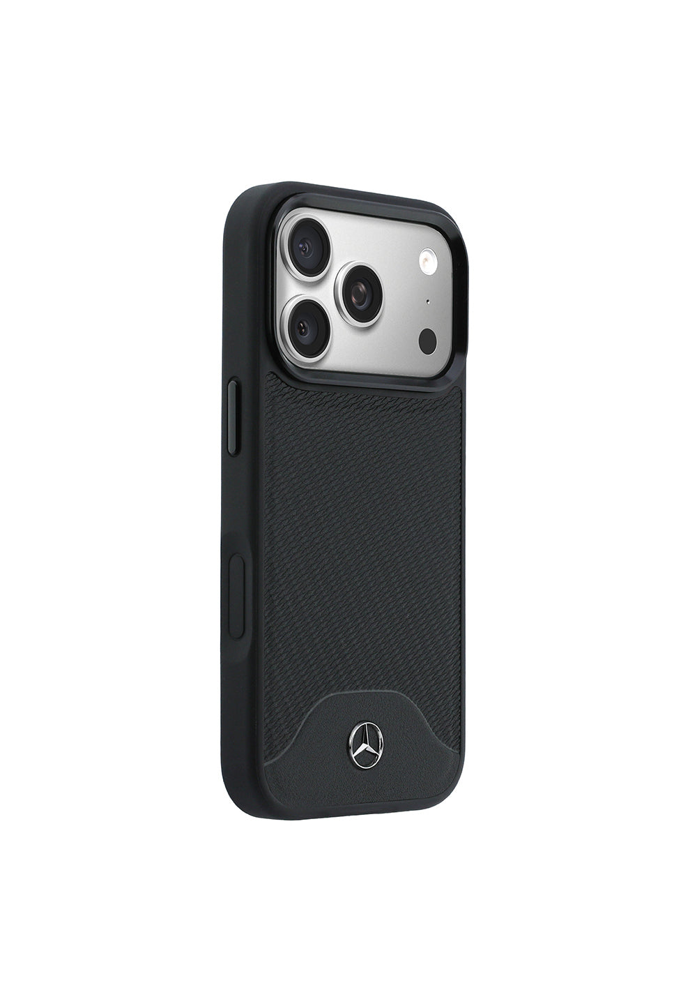 Apple iPhone 17 Pro Max Kılıf Mercedes Benz Orijinal Lisanslı Manyetik Şarj Uyumlu 3D Metal Logolu Wood Deri Dokumalı Kapak