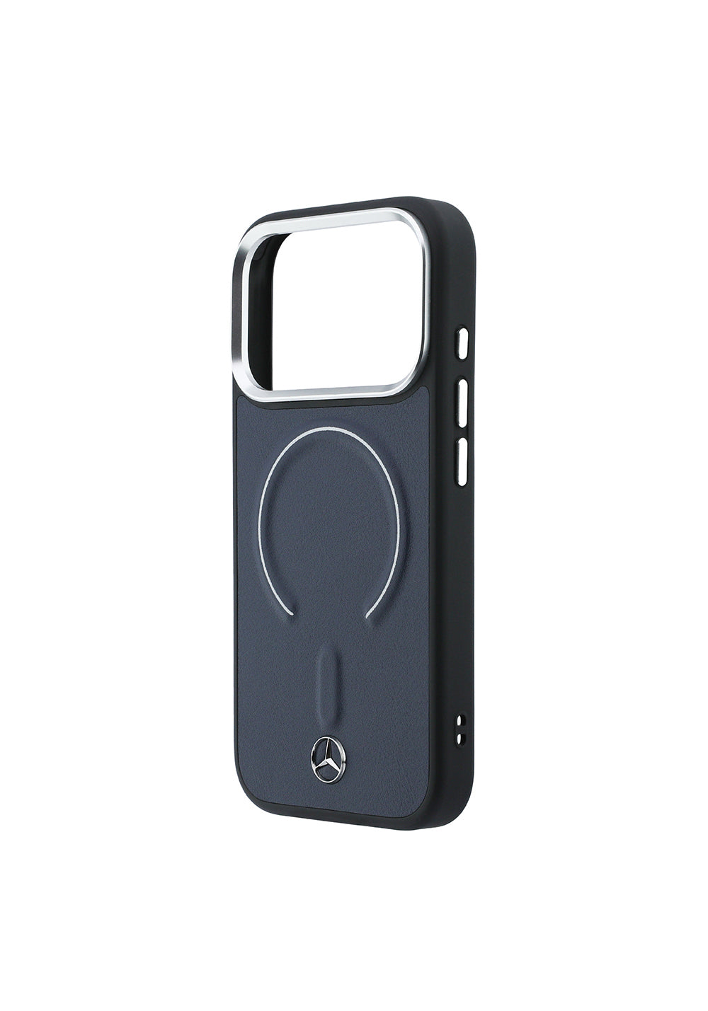 Apple iPhone 17 Pro Max Kılıf Mercedes Benz Orijinal Lisanslı Manyetik Şarj Uyumlu Metal Yıldız Logolu Kabartmalı Deri Kapak