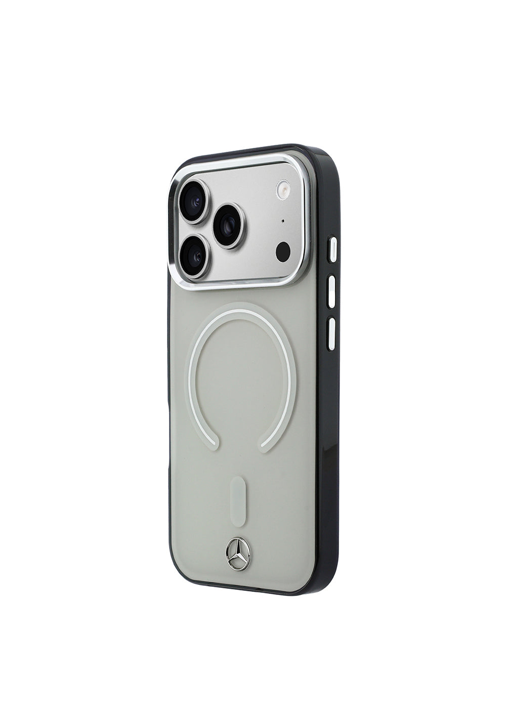 Apple iPhone 17 Pro Max Kılıf Mercedes Benz Orijinal Lisanslı Manyetik Şarj Uyumlu Saydam Yüzey İkonik 3D Metal Logolu Kapak