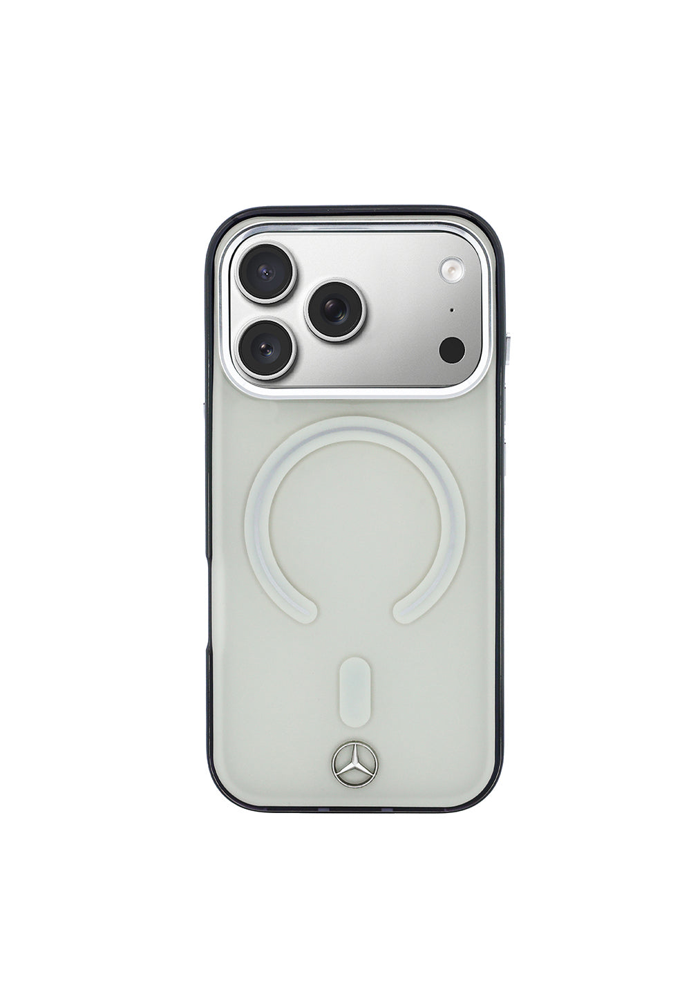 Apple iPhone 17 Pro Max Kılıf Mercedes Benz Orijinal Lisanslı Manyetik Şarj Uyumlu Saydam Yüzey İkonik 3D Metal Logolu Kapak