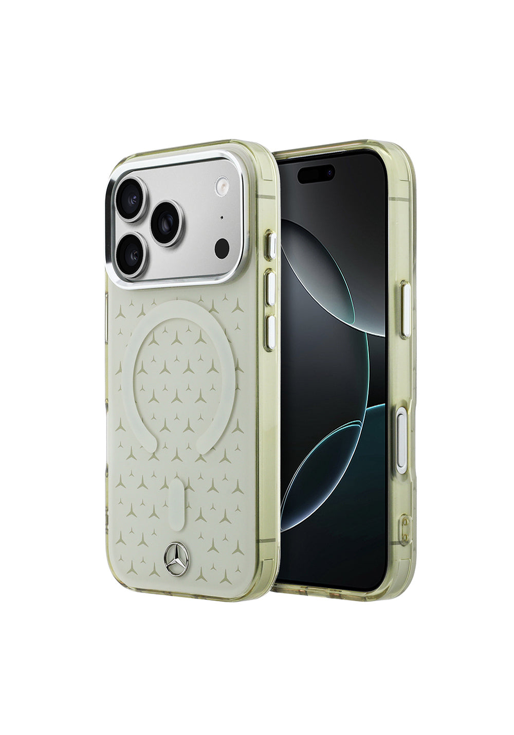 Apple iPhone 17 Pro Max Kılıf Mercedes Benz Orijinal Lisanslı M-Safe Şarj Özellikli Çift Katmanlı Yıldız Desenli Dizayn Kapak