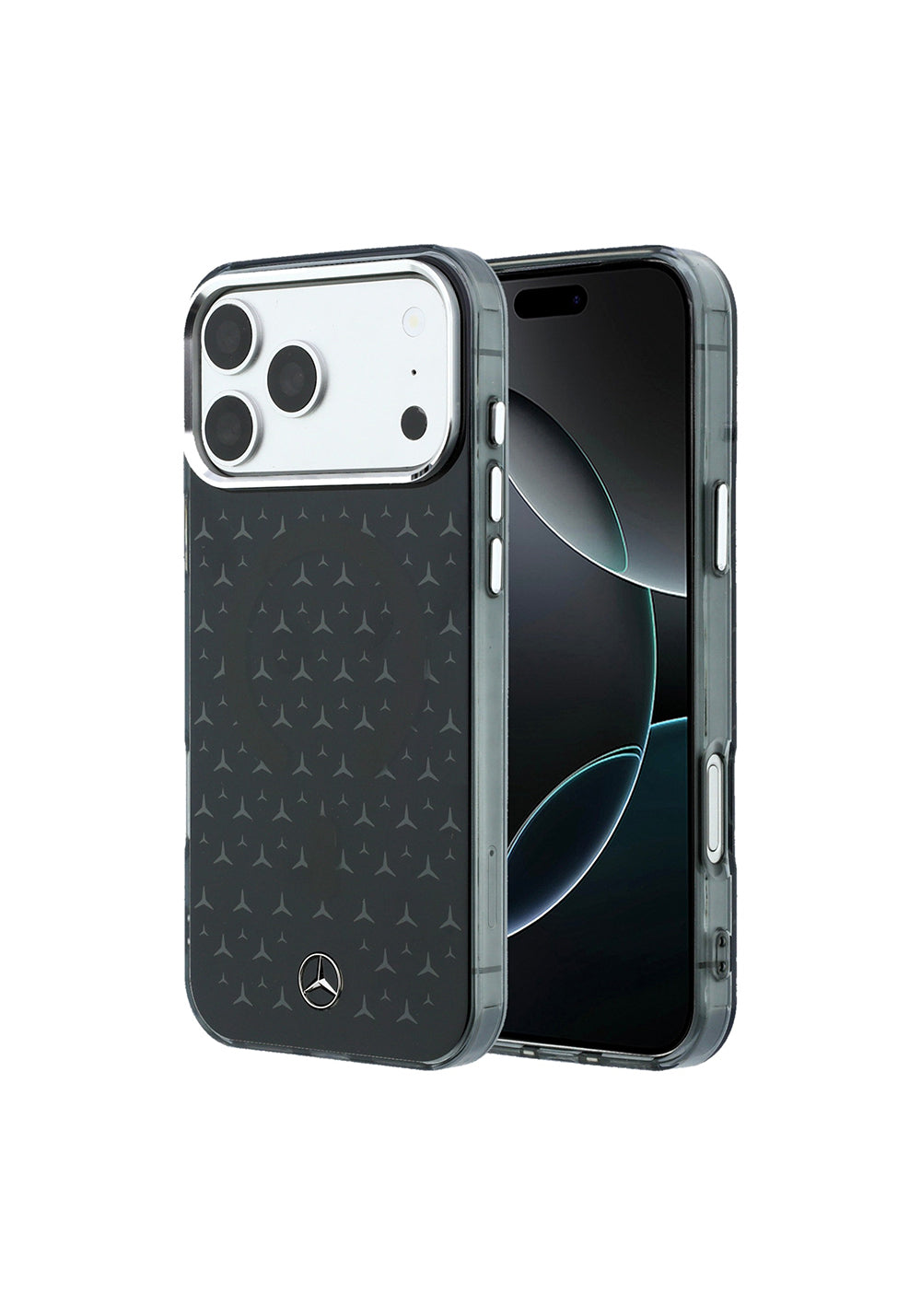 Apple iPhone 17 Pro Max Kılıf Mercedes Benz Orijinal Lisanslı M-Safe Şarj Özellikli Çift Katmanlı Yıldız Desenli Dizayn Kapak