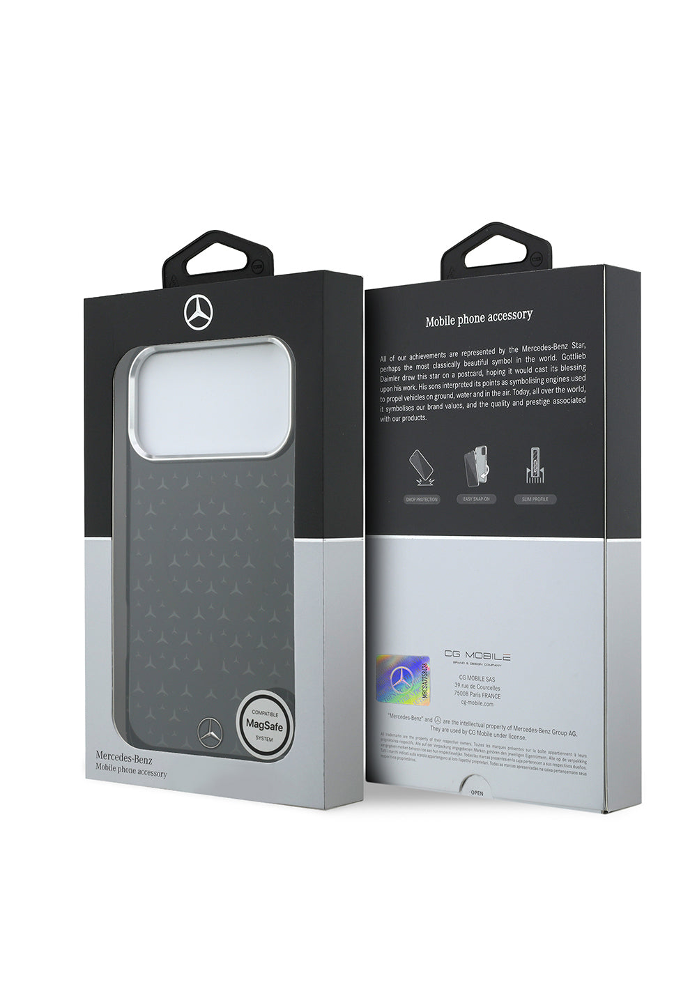 Apple iPhone 17 Pro Max Kılıf Mercedes Benz Orijinal Lisanslı M-Safe Şarj Özellikli Çift Katmanlı Yıldız Desenli Dizayn Kapak