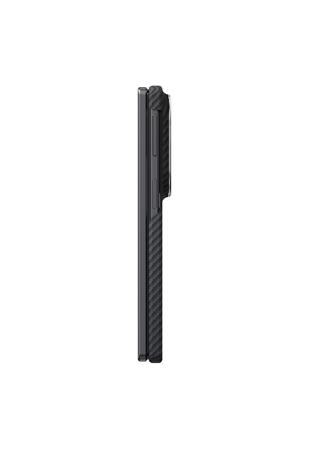 Galaxy Z Fold 8 Kılıf Manyetik Şarj Uyumlu 600D Aramid Karbon Fiber Pitaka Edge Serisi Black-Grey Twill Kapak