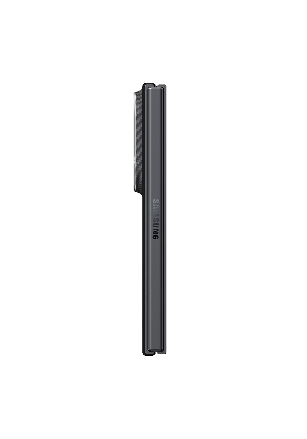 Galaxy Z Fold 8 Kılıf Manyetik Şarj Uyumlu 600D Aramid Karbon Fiber Pitaka Edge Serisi Black-Grey Twill Kapak
