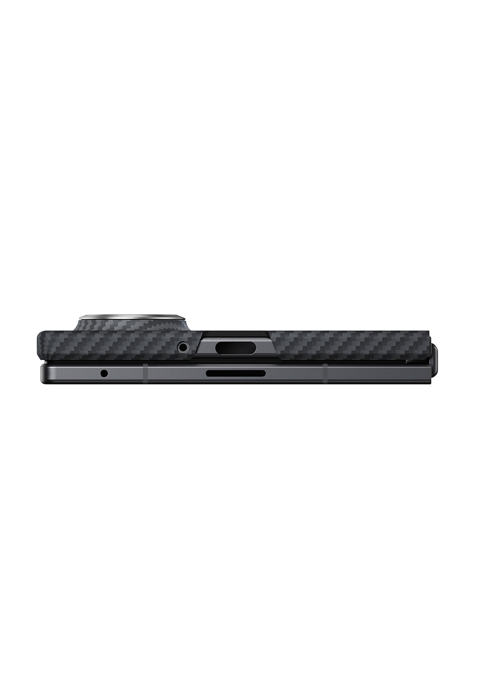 Galaxy Z Fold 8 Kılıf Manyetik Şarj Uyumlu 600D Aramid Karbon Fiber Pitaka Edge Serisi Black-Grey Twill Kapak