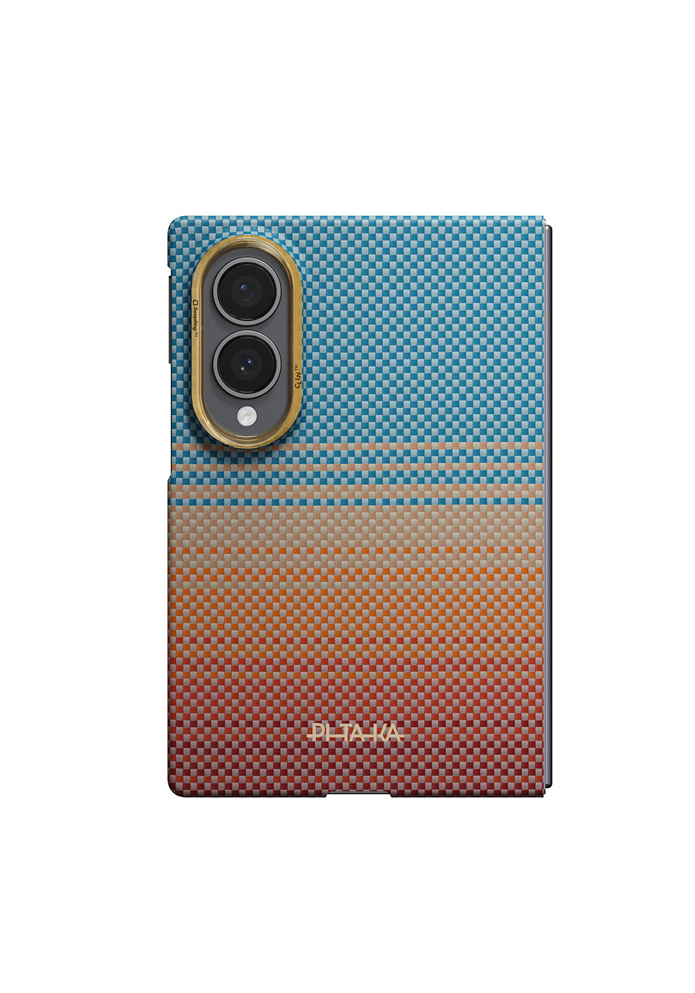 Galaxy Z Fold 8 Kılıf Manyetik Şarj Uyumlu Aramid Karbon Fiber Pitaka Sunset 2.0 California Dream Serisi Kapak