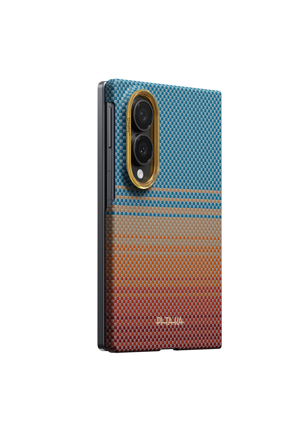 Galaxy Z Fold 8 Kılıf Manyetik Şarj Uyumlu Aramid Karbon Fiber Pitaka Sunset 2.0 California Dream Serisi Kapak