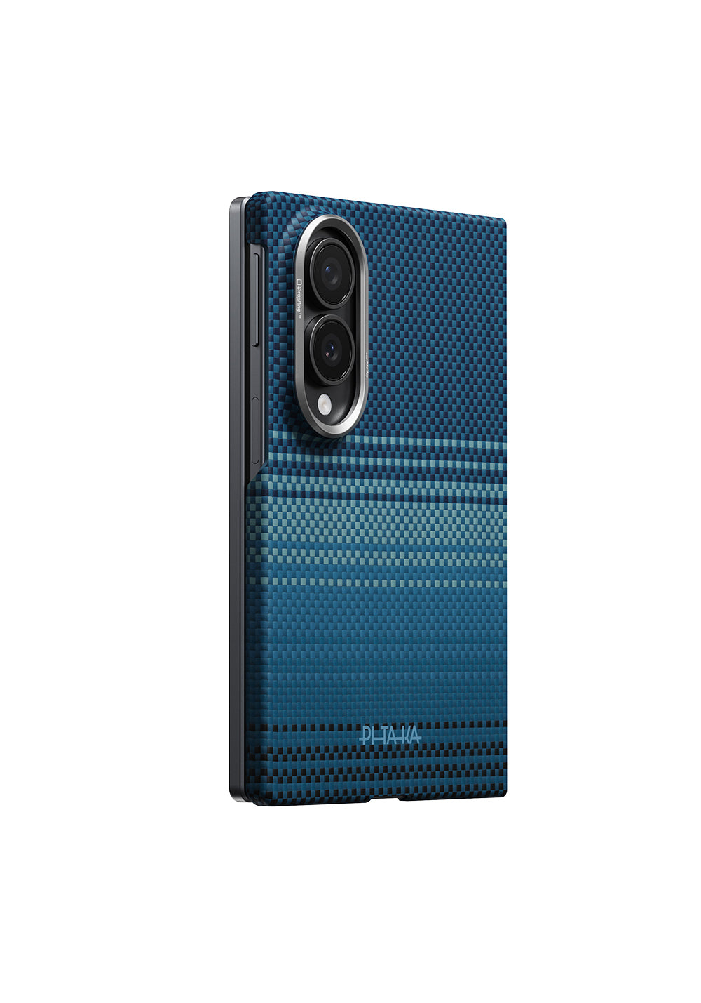 Galaxy Z Fold 8 Kılıf Manyetik Şarj Uyumlu Aramid Karbon Fiber Pitaka Tactile Woven Sunset-Moonrise Serisi Kapak